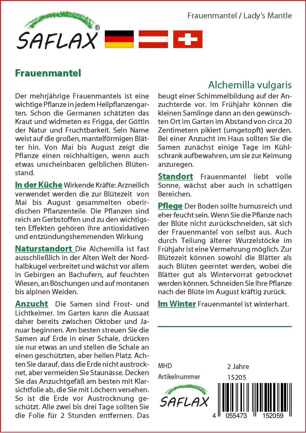 Frauenmantel | Heilpflanzensamen Von Saflax – Bild 2