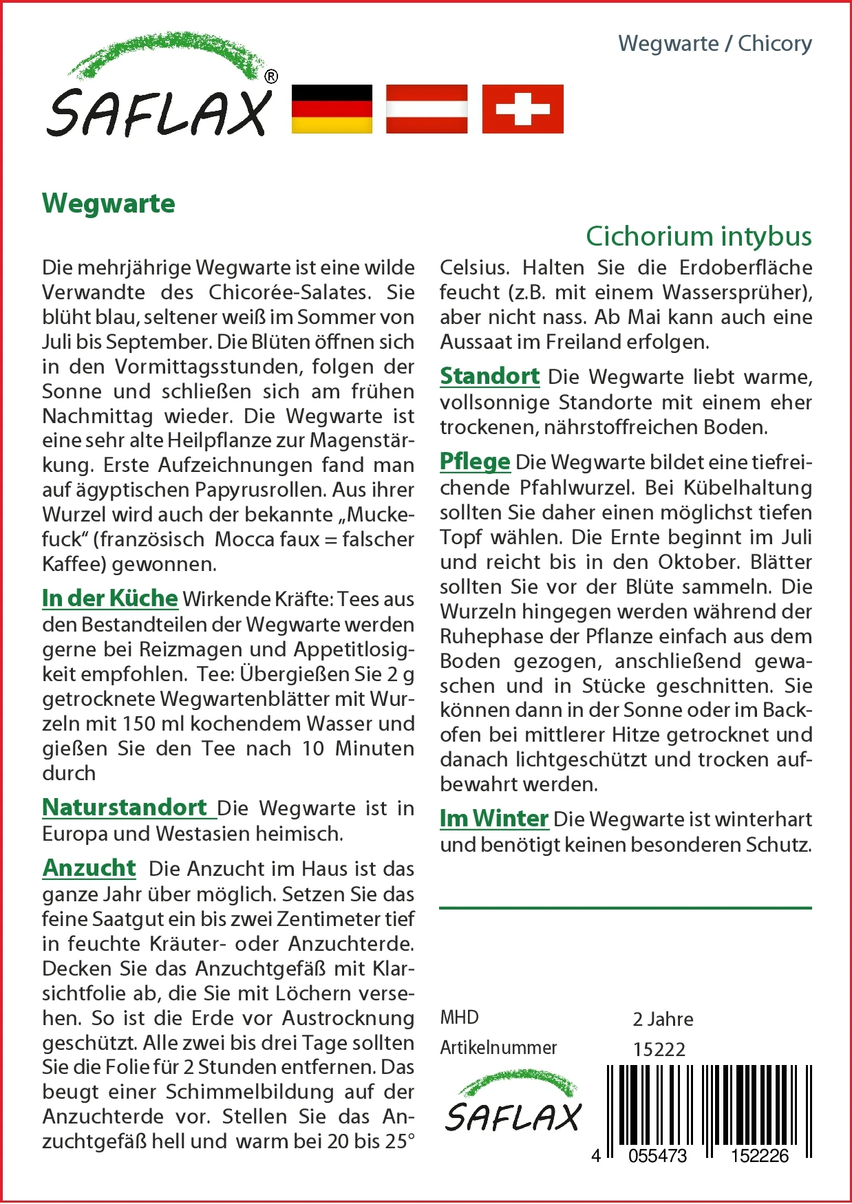 Wegwarte | Heilpflanzensamen Von Saflax – Bild 2