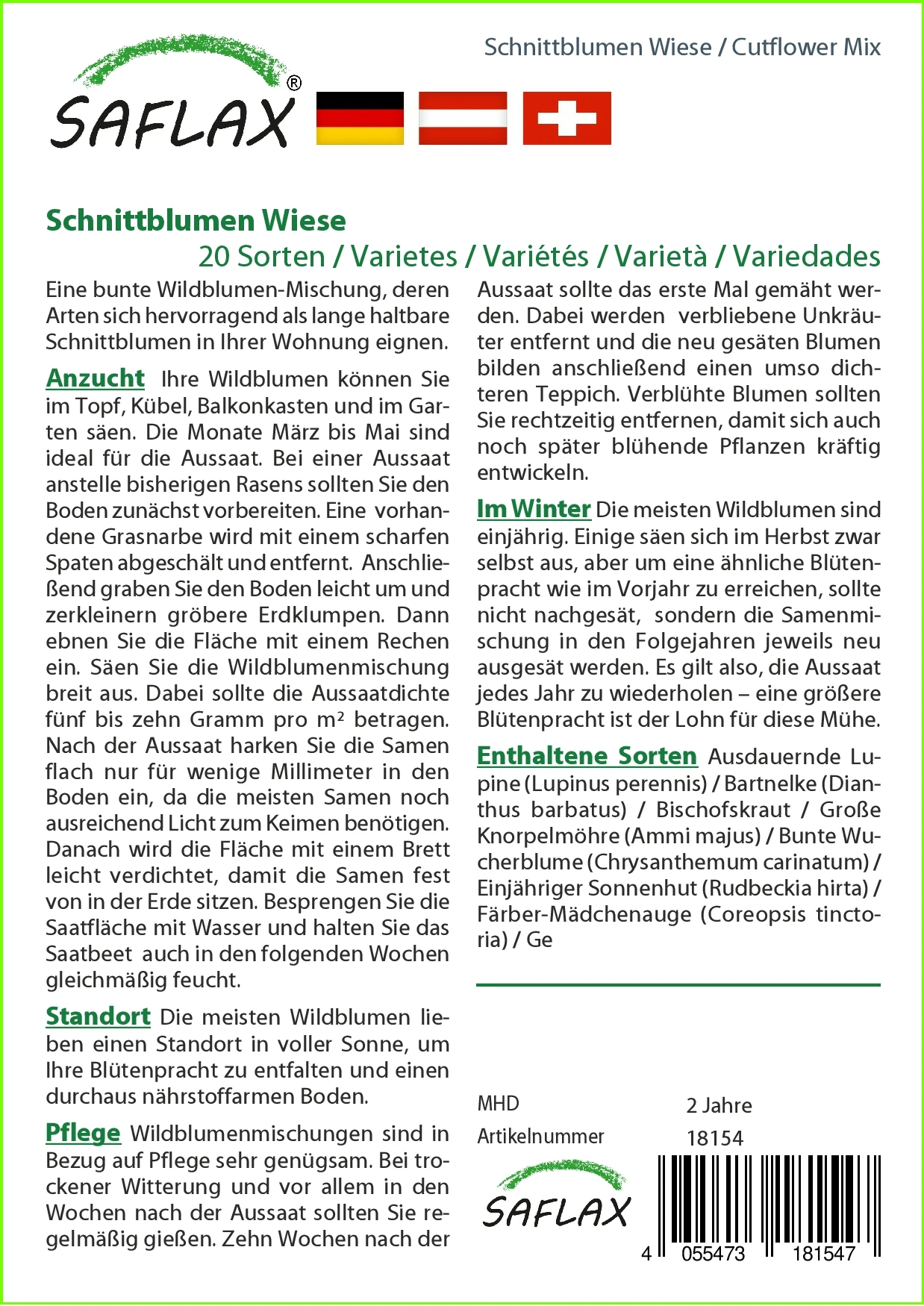 Schnittblumen Wiese | Wildblumenwiese Von Saflax