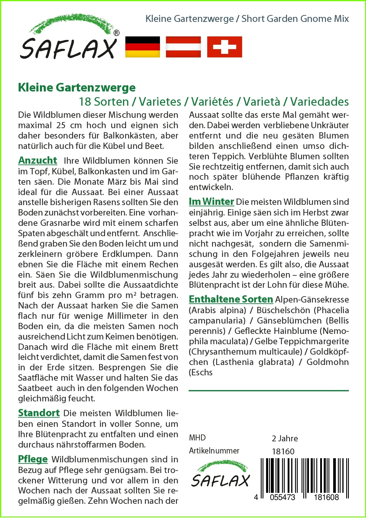 Blumenwiese Kleine Gartenzwerge | Wildblumenwiese Von Saflax