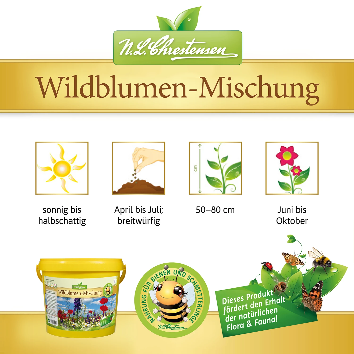 Wildblumen - Mischung Im 1 L Eimer | Wildblumenwiese Von N.L. Chrestensen – Bild 5