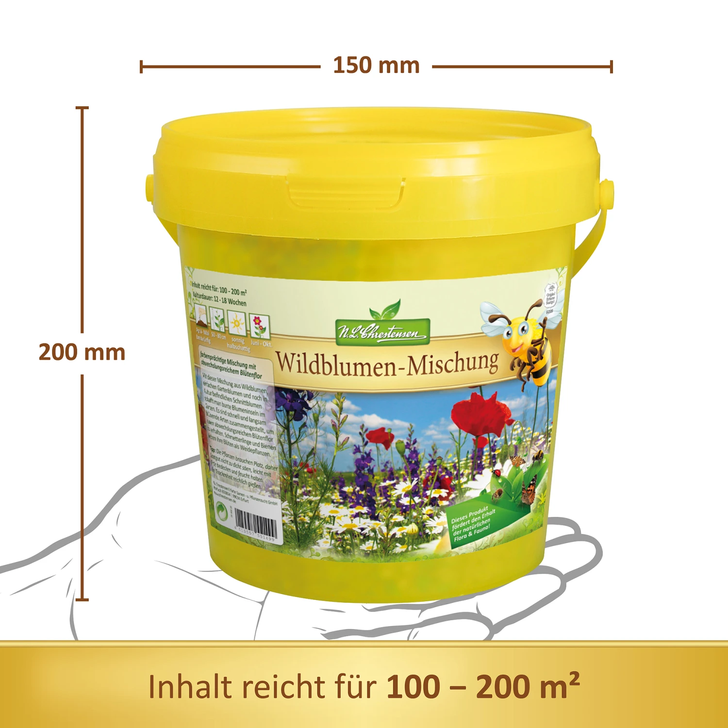 Wildblumen - Mischung Im 1 L Eimer | Wildblumenwiese Von N.L. Chrestensen – Bild 2