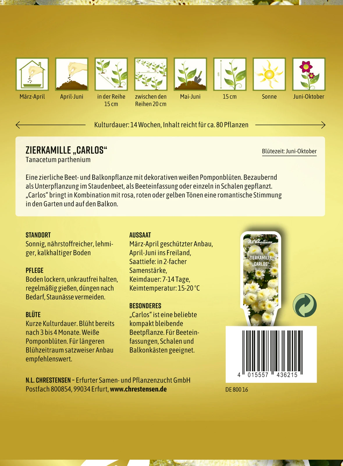 Zierkamille Carlos | Kamillesamen Von N.L. Chrestensen â Bild 2