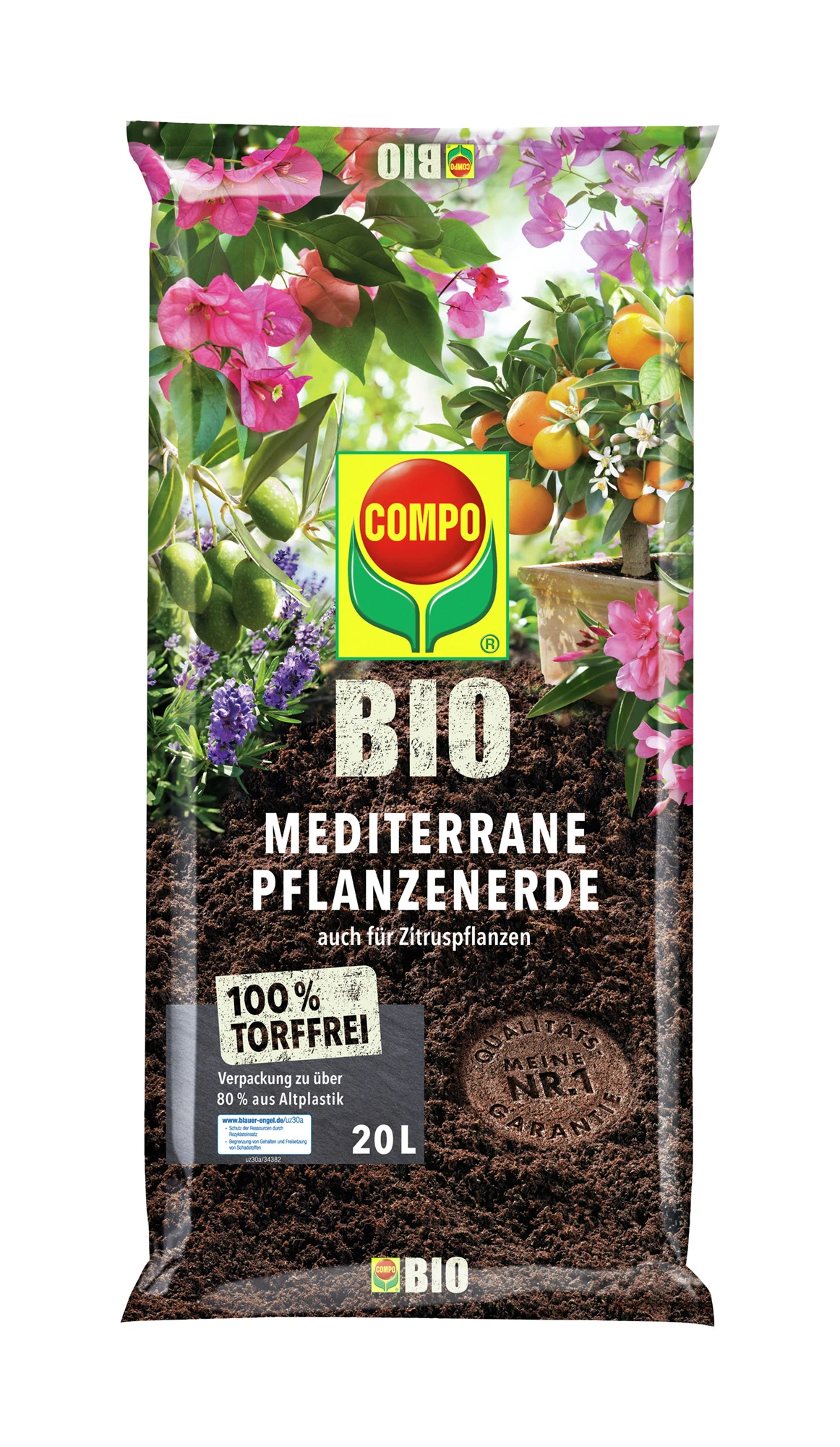 Mediterrane Pflanzenerde Torffrei (20 L) | BIO Erden Von COMPO